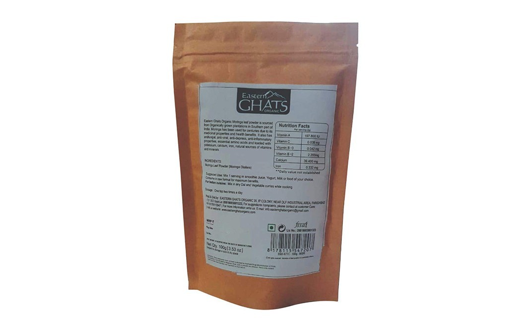 Eastern Ghats Organic Moringa Leaf Powder    Pack  100 grams